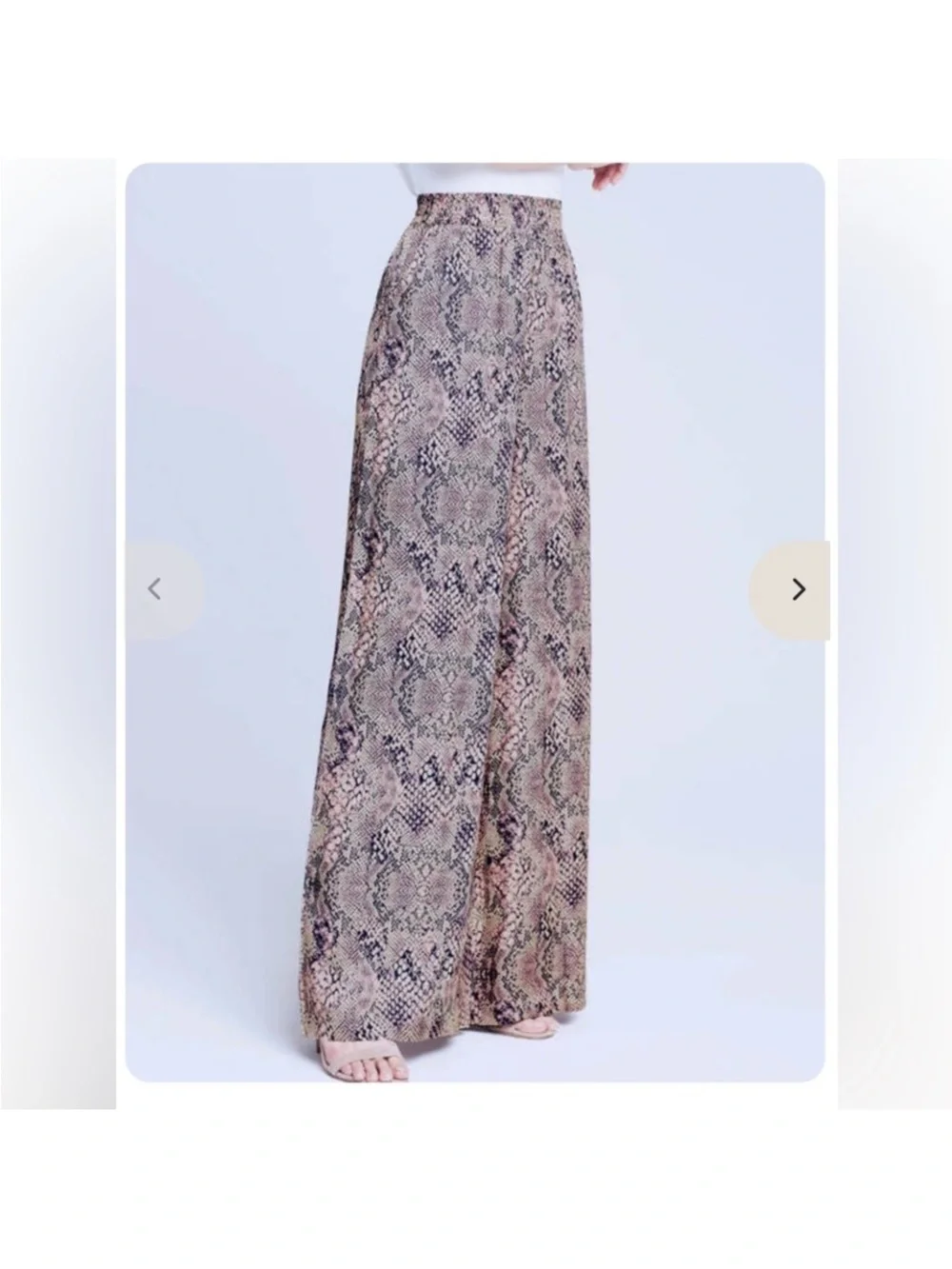 L'AGENCE Wide-Leg Pants in Snake Print - Taupe & Black